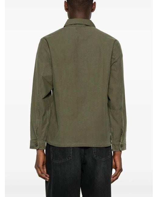 RRL Green Slub-Texture Cotton Shirt for men