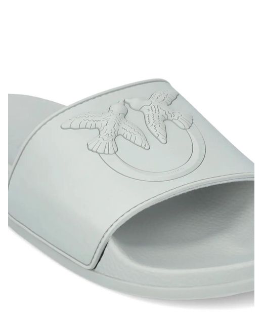 Pinko White Logo-Plaque Slides