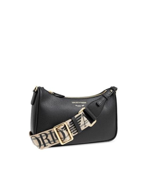 Emporio Armani Black Baguette-Tasche Mit Hirsch-Print