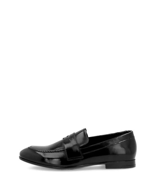 Frau Black Polished Leather Loafers for men