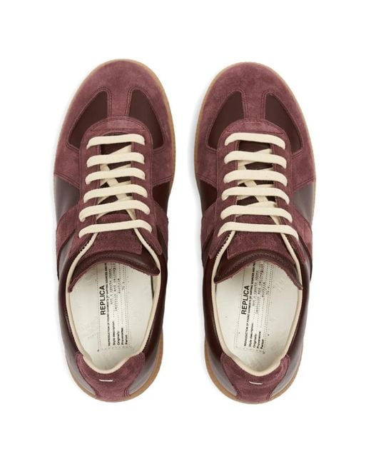 Maison Margiela Brown Replica Leather Sneakers