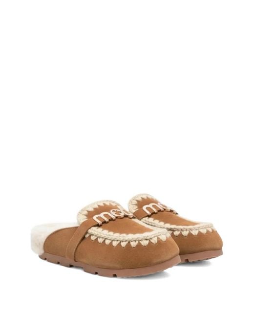 Mou Brown Mules Bio Slide