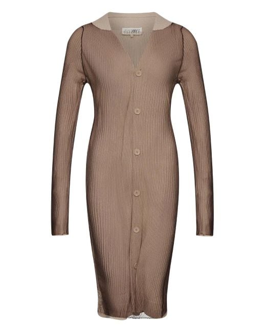Robe Boutonnée À Design Côtelée MM6 by Maison Martin Margiela en coloris Brown