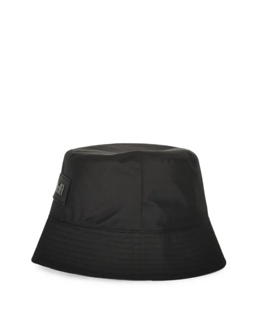 Moorer Black Logo-Patch Bucket Hat for men