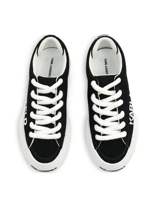 Karl Lagerfeld Black Logo-Print Sneakers