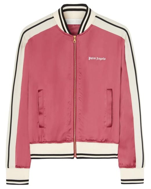 Palm Angels Pink Logo-Print Bomber Jacket