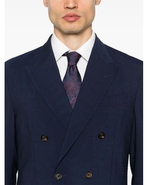 Eleventy Blue Double-Breasted Blazer for men