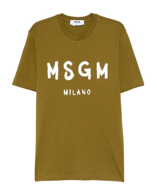MSGM T-Shirt mit Logo-Print in Green für Herren