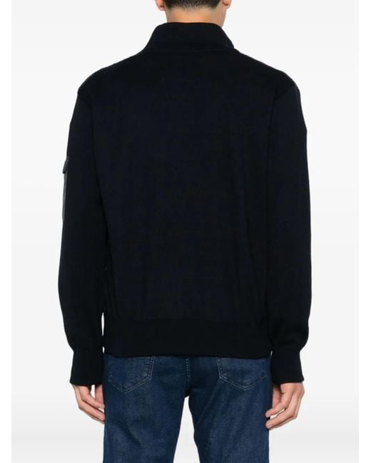 Paul & Shark Black Quilted Wool-Sleeve Jacket for men