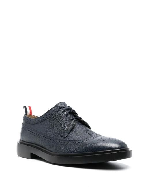 Thom Browne Black Pebble-Grain Leather Longwing Brogues for men