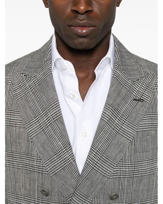 Brunello Cucinelli Gray Price Of Wales Suit for men