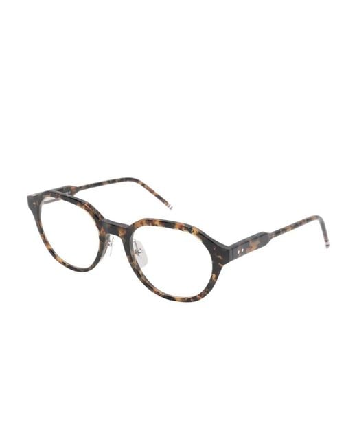 Thom Browne Brown Round-Frame Glasses