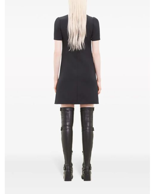 Courreges Black Holistic Buckle-Detail Twill Dress