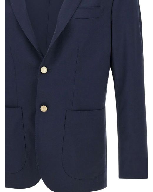 Barba Napoli Wollen Blazer in het Blue voor heren