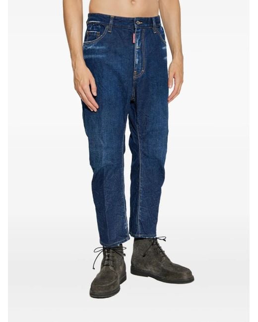 DSquared² Blue Distressed Five-Pockets Jeans for men