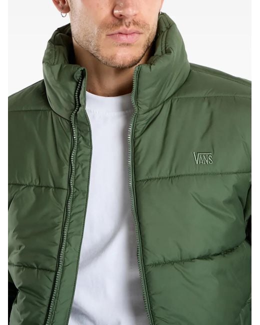 Vans Green Hillgate Zip-Up Puffer Jacket for men