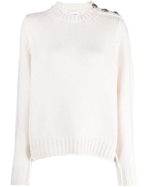 Barrie White Button-Detail Cashmere Jumper