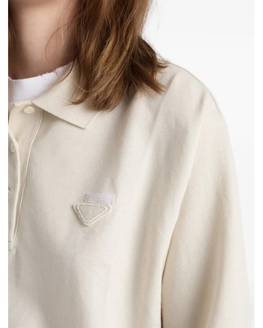 Prada White Poloshirt Aus Jersey