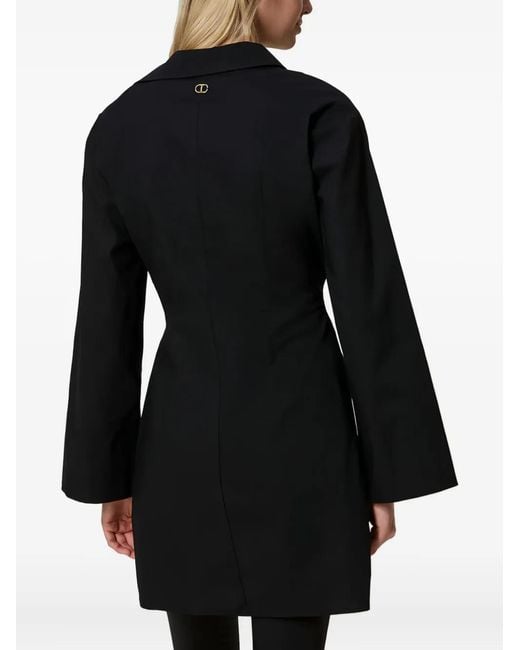 Twinset Black Twist-Detail Cut-Out Tunic