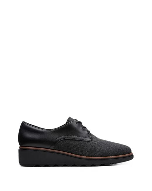 Clarks Black Sharon Rae Lace-Up Derby Shoes