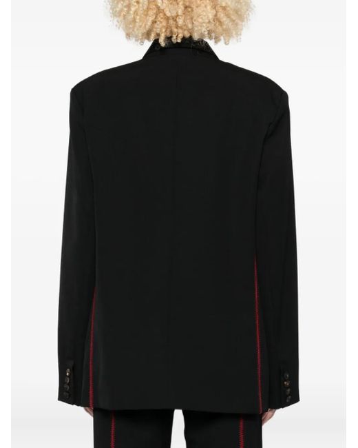 DIOTIMA Black Stitched-Detail Double-Breasted Blazer