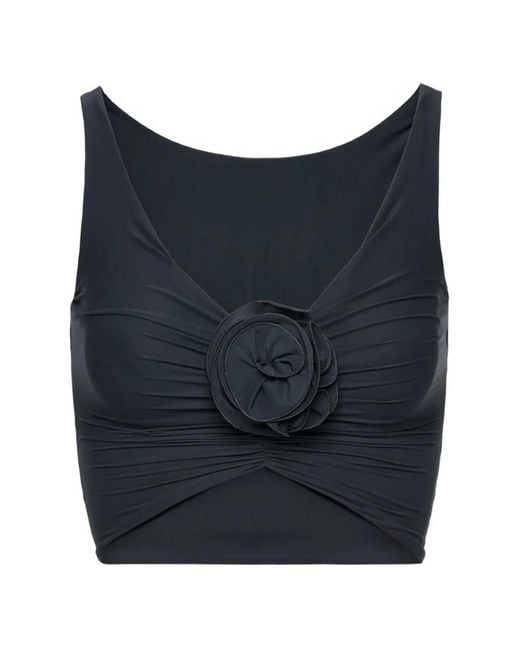 Magda Butrym Blue Flower Detail Top