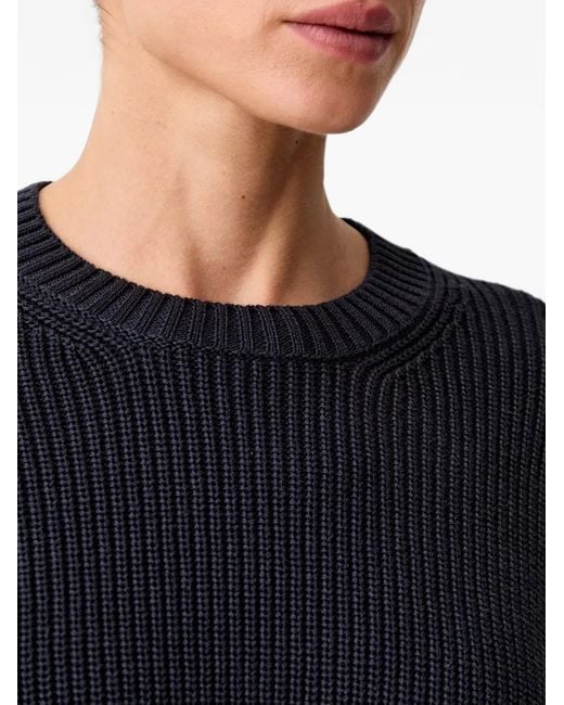Marc O' Polo Black Ribbed-Knit Crew-Neck Sweater