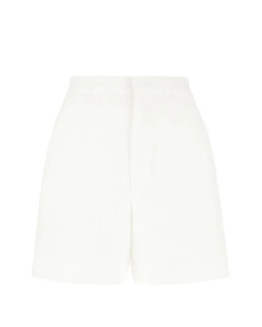 Tagliatore White High-Waisted Tailored Shorts