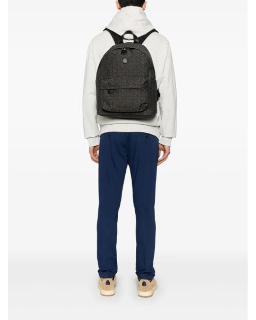 Moncler Black Monogram-Print Backpack for men