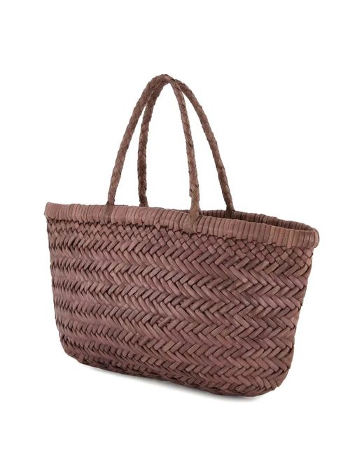 Dragon Diffusion Herringbone-Weave Leather Tote Bag in Brown | Lyst