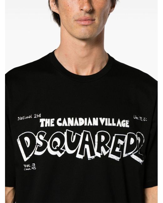 DSquared² Black Skater Fit Cotton T-shirt for men