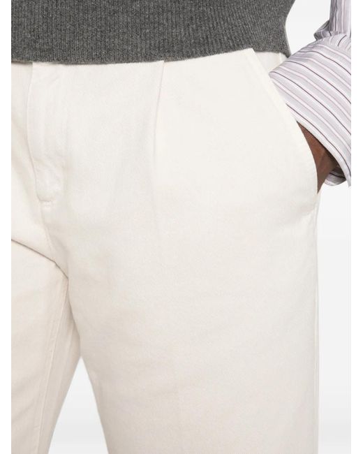 Brunello Cucinelli White Belt-Loops Trousers
