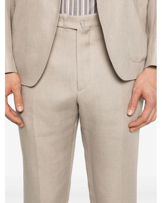 Tagliatore Natural Linen Trousers for men