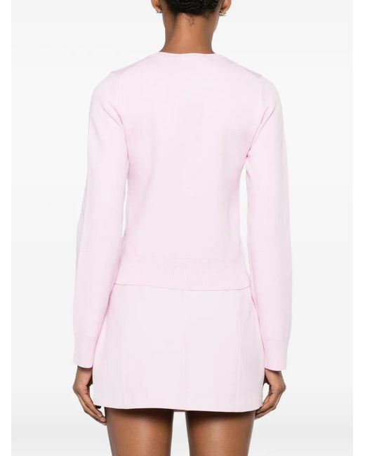 WRSTBHVR Pink Cardigan Boutonné À Patch Logo