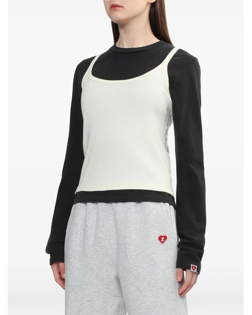 AAPE BY A BATHING AP White Spaghetti-Strap Top