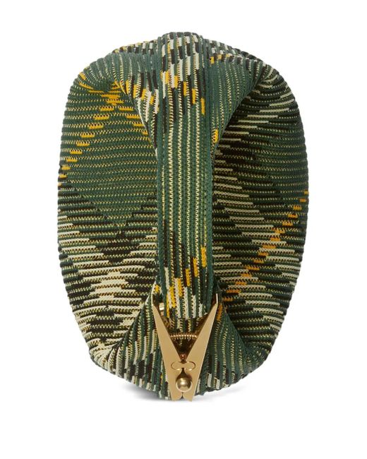 Burberry Green Medium Peg Check-Pattern Shoulder Bag
