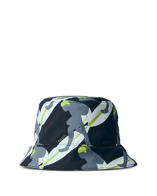 Gucci Allover Vissershoed Met Surferprint in het Blue voor heren