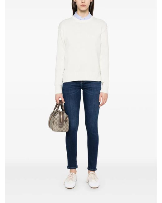 Polo Ralph Lauren White Classic Crew Neck Long Sleeve Pullover