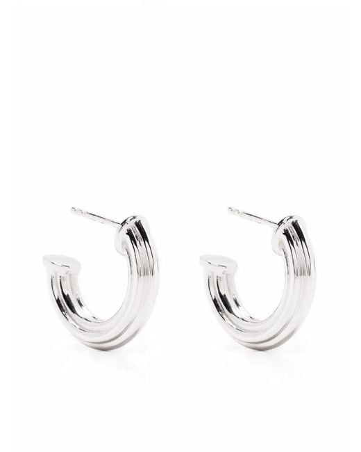 Missoma White Medium Ridge Hoop Earrings