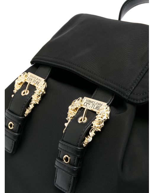 Versace Black Double-buckle Backpack