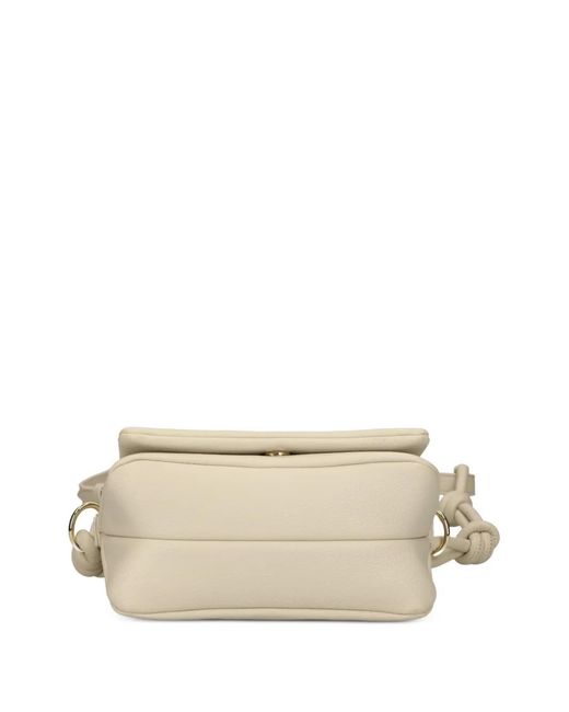 Love Moschino Natural Sac À Bandoulière À Plaque Logo