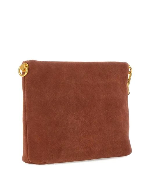 Gianni Chiarini スエード クラッチバッグ Brown
