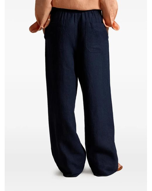 Polo Ralph Lauren Blue Drawstring Linen Trousers