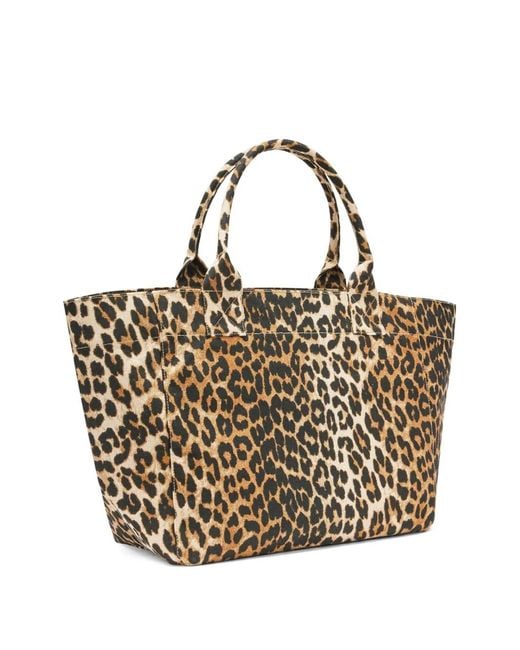 Cabas À Imprimé Léopard Ganni en coloris Metallic