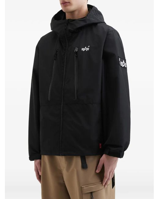 Izzue Black Hooded Zip Jacket for men