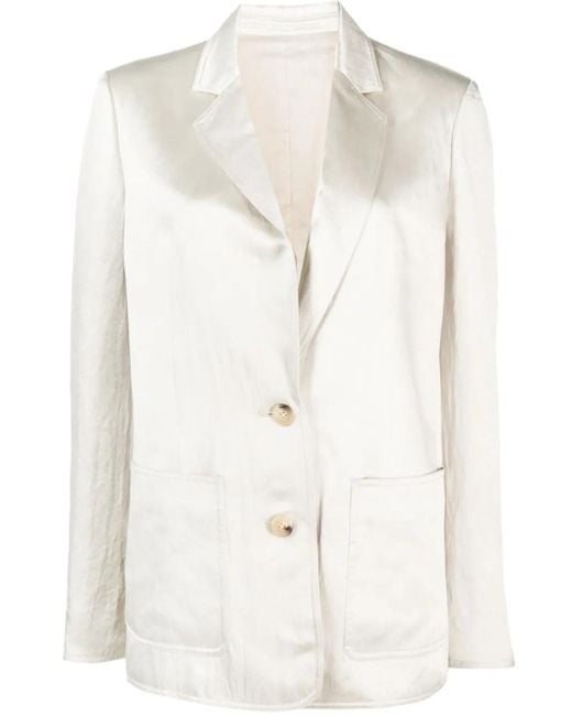 Blazer À Fini Satiné Helmut Lang en coloris White