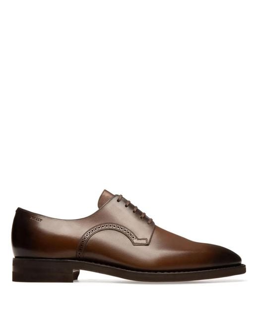 Bally Brown Scribe Novo Derby Shoes for men