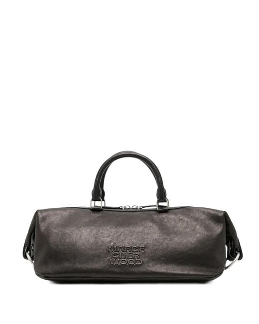 MARGE SHERWOOD Black Logo-Embossed Tote Bag