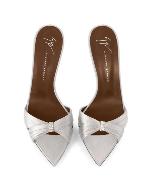 Giuseppe Zanotti White Lumière Mules 90