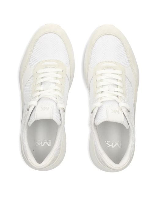 Michael Kors White Logo-Pattern Mesh Sneakers for men